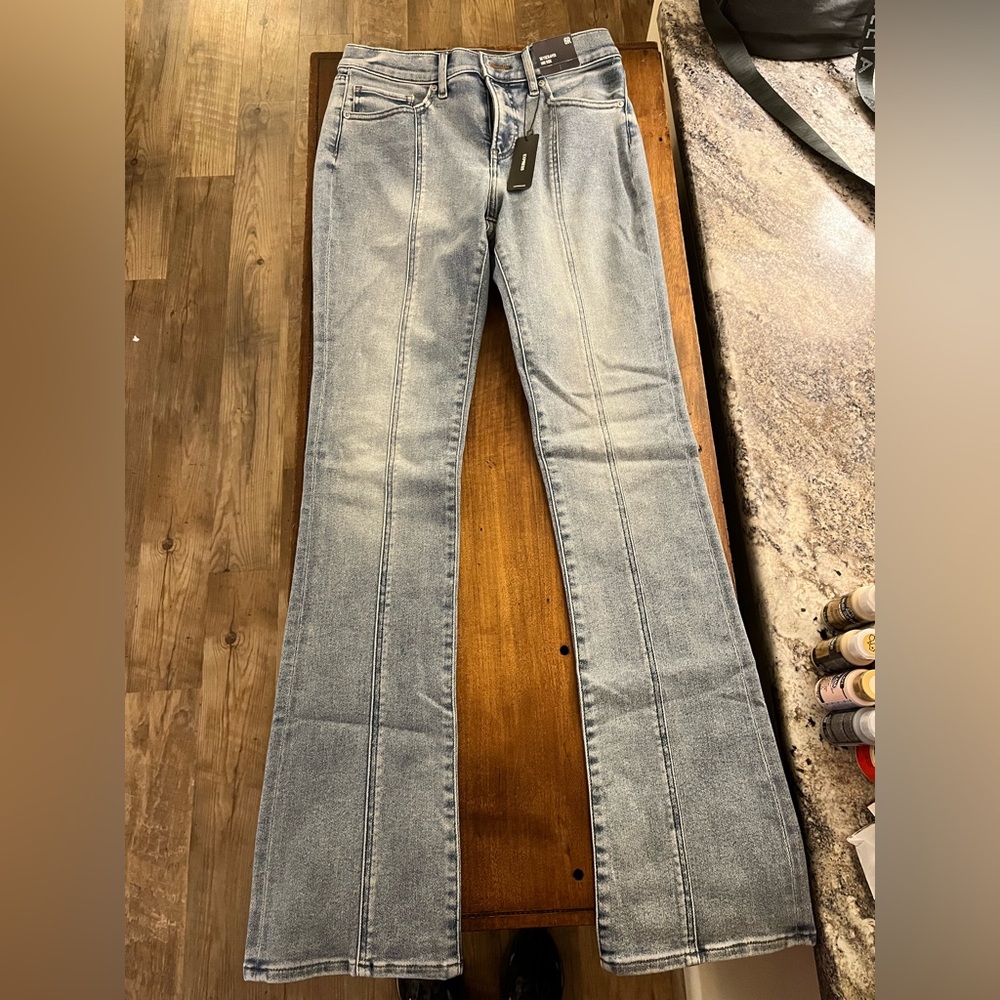 Express Light Blue Flare Jeans Skyscraper Mid Rise 6 Regular - NEW W TAGS
